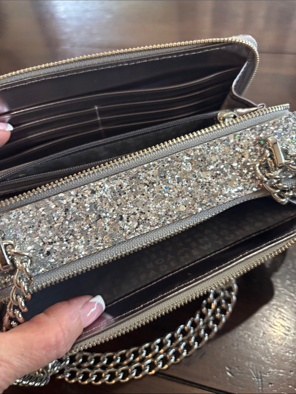 kate spade Brighton Lane Marigold Crystal-Embellished Crossbody Clutch - Picture 6 of 13